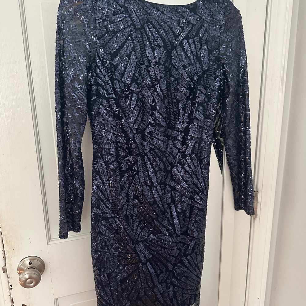 Elegant Dark Navy Sequin Dress